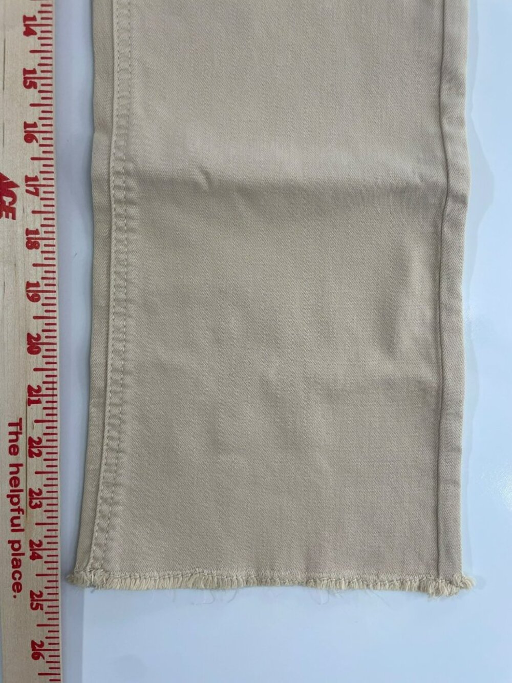 Renuar Beige High-Rise Flared Pants Frayed Hem Comfy Women's Size 2 MSRP$110 NWT - Picture 10 of 11